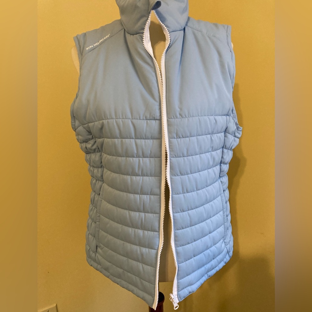 Sun Mountain Baby Blue and White Reversible Ski Golf Vest Size Medium